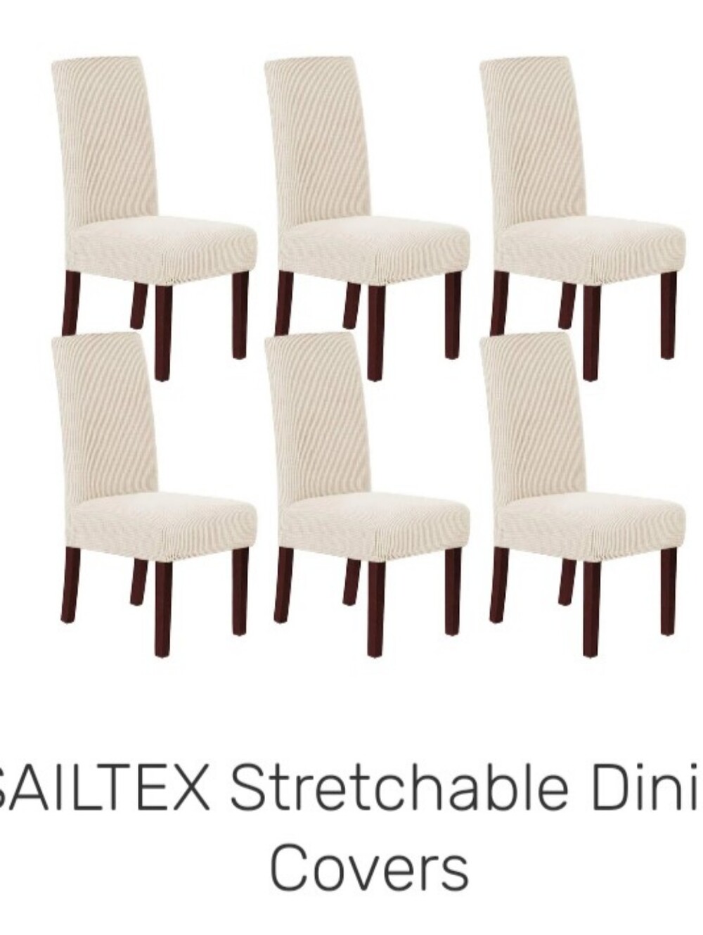 Stretchable Dining Chair Covers in Cream - Set of 4